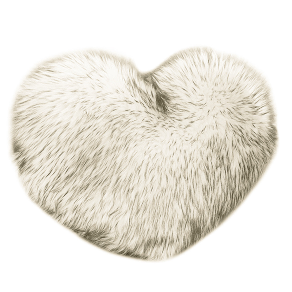 Fur heart. Подушки пушистые форма сердечка мягкие и меховая.