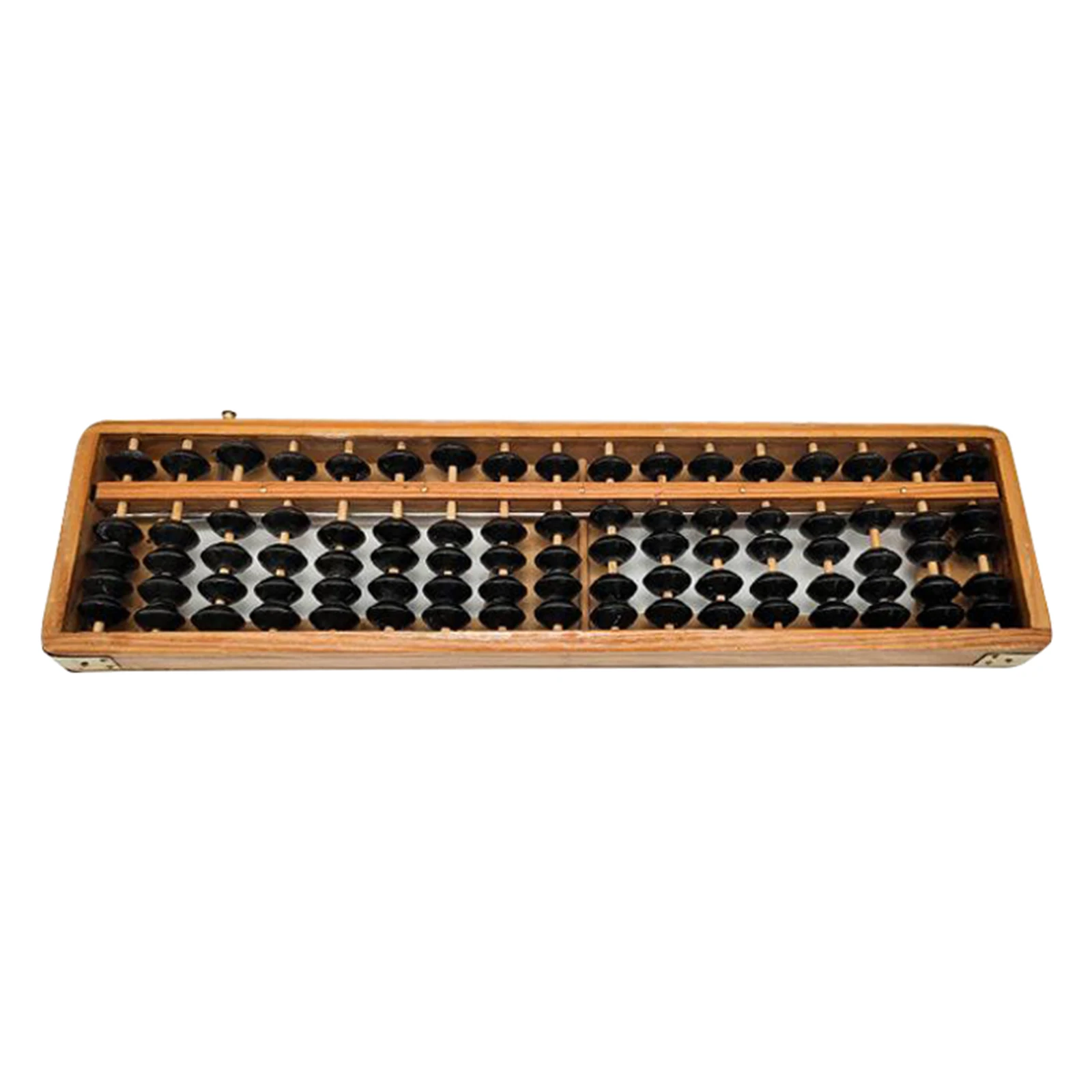 Vintage Style Wooden Abacus Soroban 17 Column Math Professional Abacus for Adults Kids with Reset Button, Anti-Skid Rubber Feet