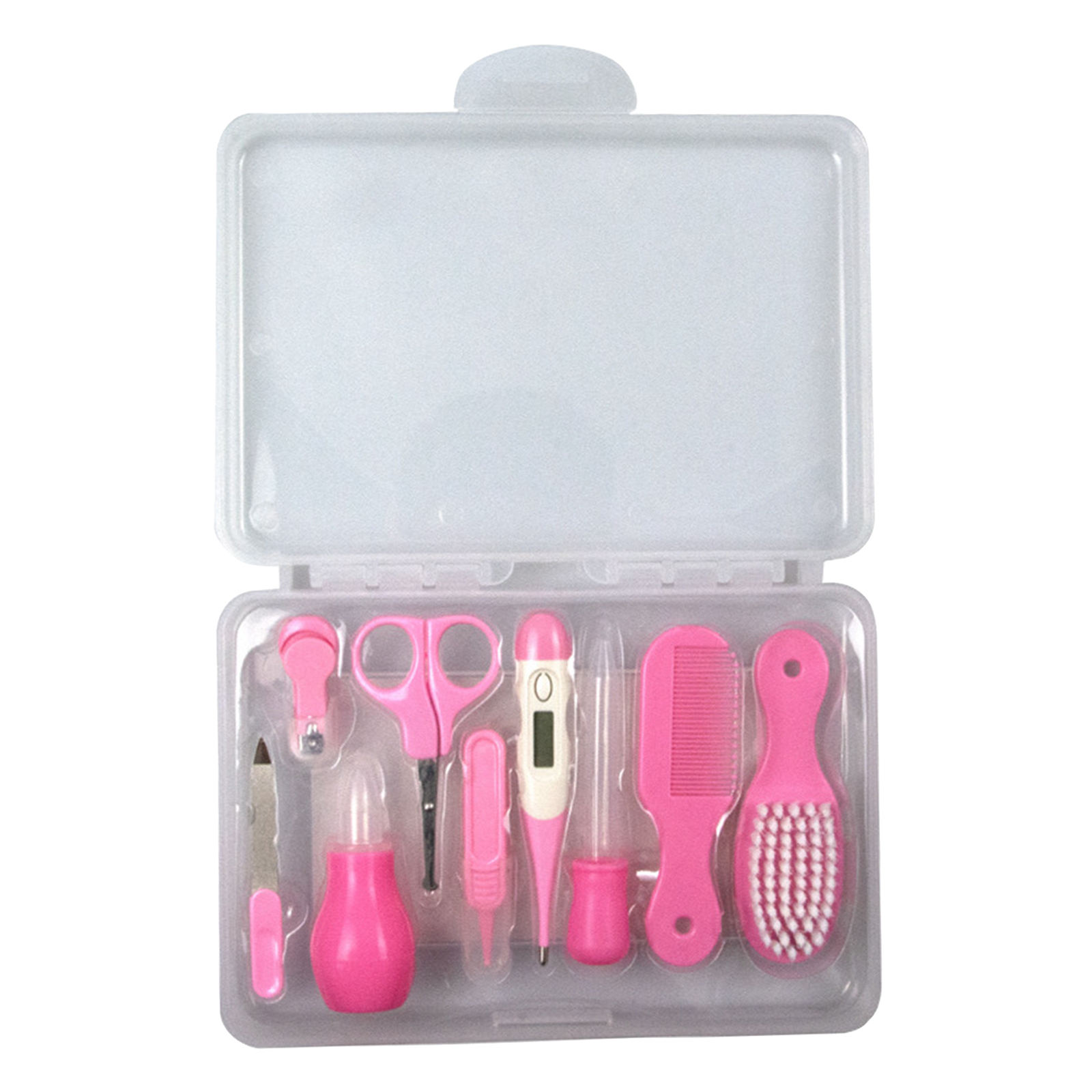 9 Pieces Nail Trimmer Tweezers Baby Medicine Feeder Safety Cutter ABS Keep Clean Baby Grooming Kit for Nursery Toddler Newborn