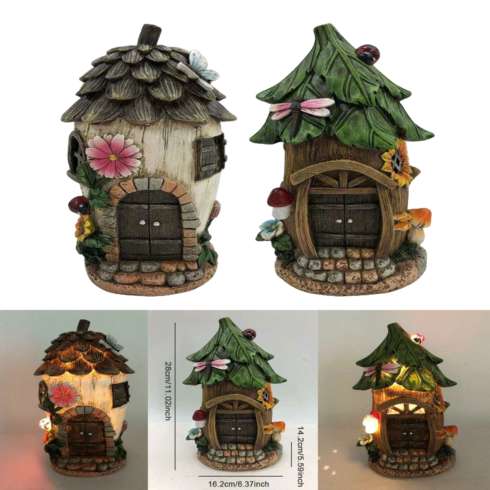Solar Asparagus House Miniature Dollhouse FAIRY GARDEN Accessories 