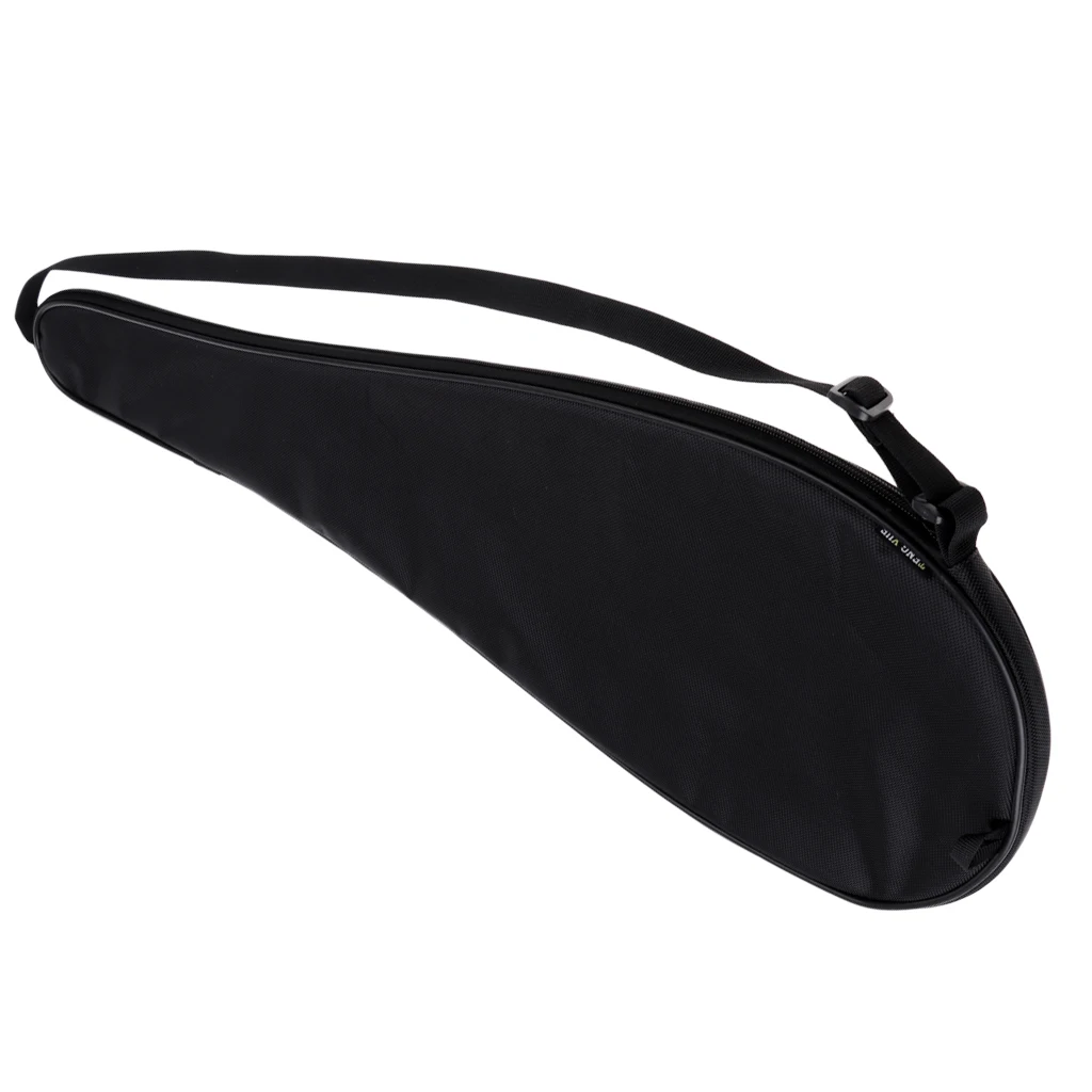 Waterproof Oxford Squash Racquet Cover Bag & Adjustable Strap Black 