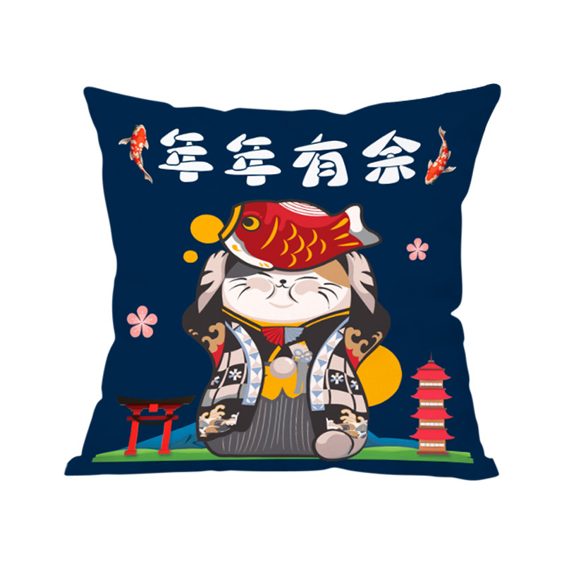 Macio Flanela Fronhas, Sorte Gato Fronha, Maneki Neko Almofadas, 45*45