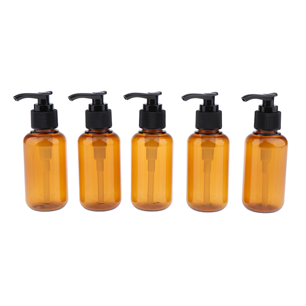 Empty Pump Bottle, Brown Liquid Conditioner Containers for Shampoo or Lotions,