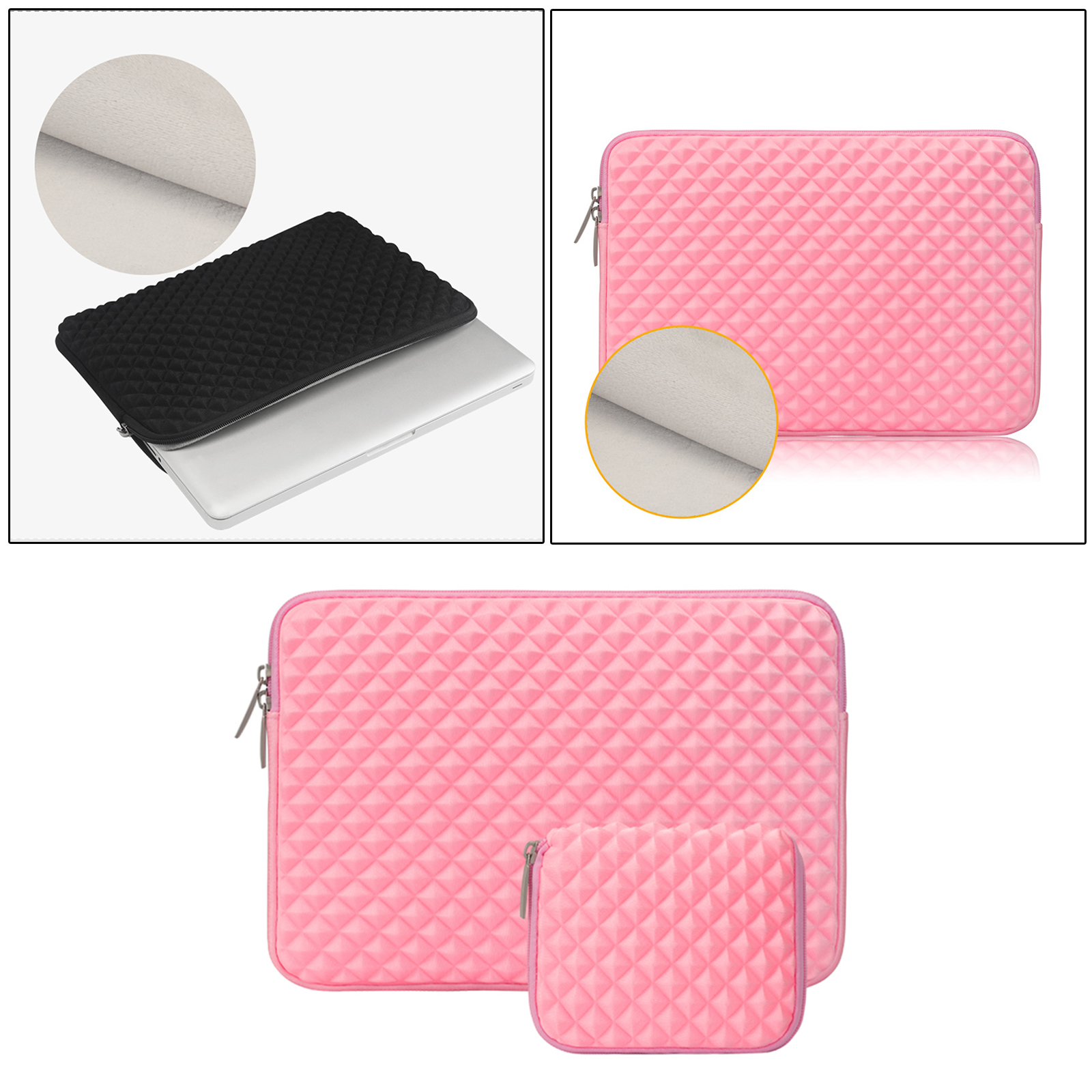 Minimalist Slim Laptop Sleeve for Laptop Computer with Small Cases Pink