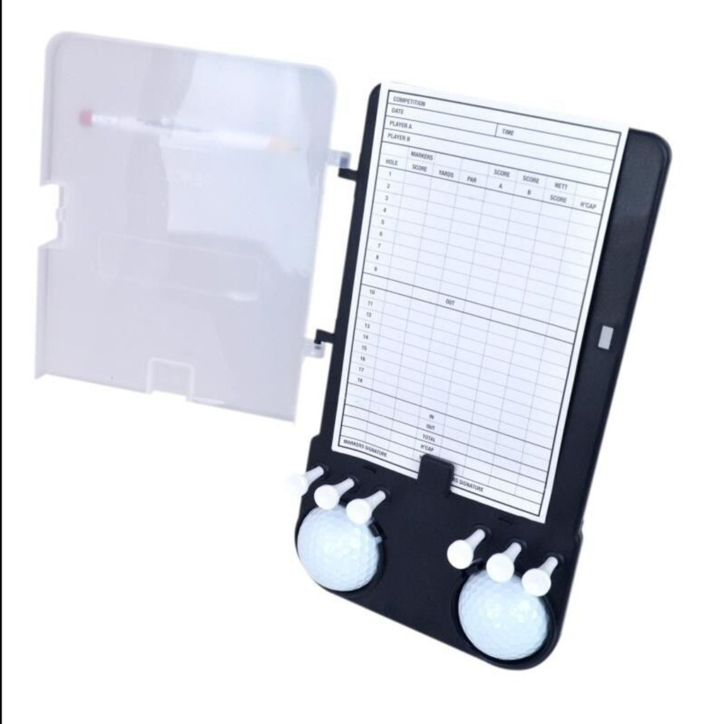 Golf Scorecard Holder Cart Counts Marks Sheet Keeper Ball Tees Pencil Clip Clamp