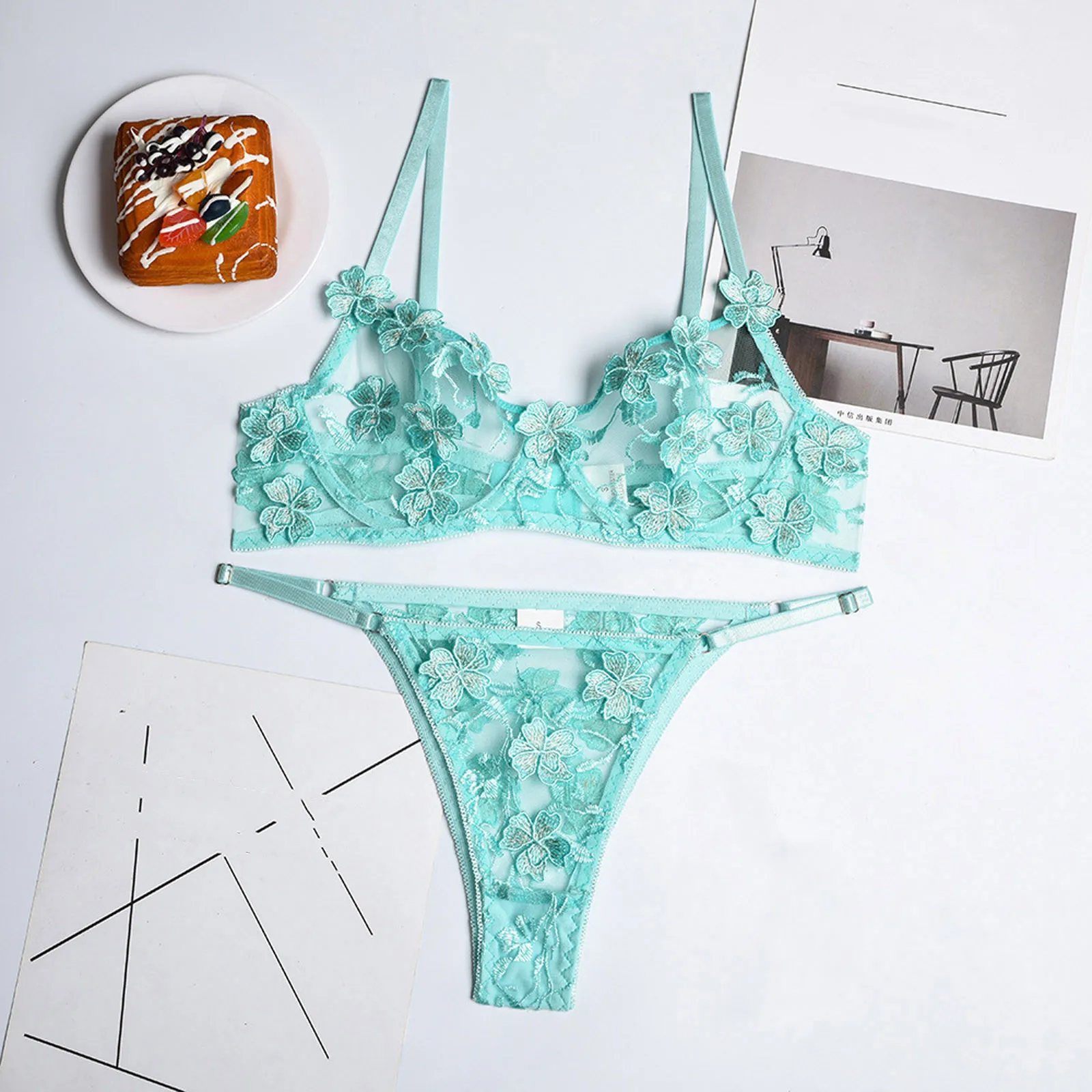 cotton bra and panty sets Women Underwear Set Fashion New Lace Perspective Sexy Lingerie Hot Erotic Bra Brief Sets Temptation Sexy Underwear Sexi Costumes sexy underwear sets