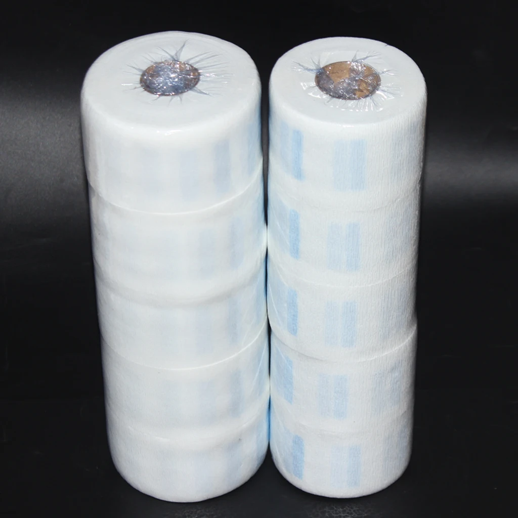 5 Rolls Disposable Neck Ruffle Paper Strip Tissue Collar Wraps for Barber