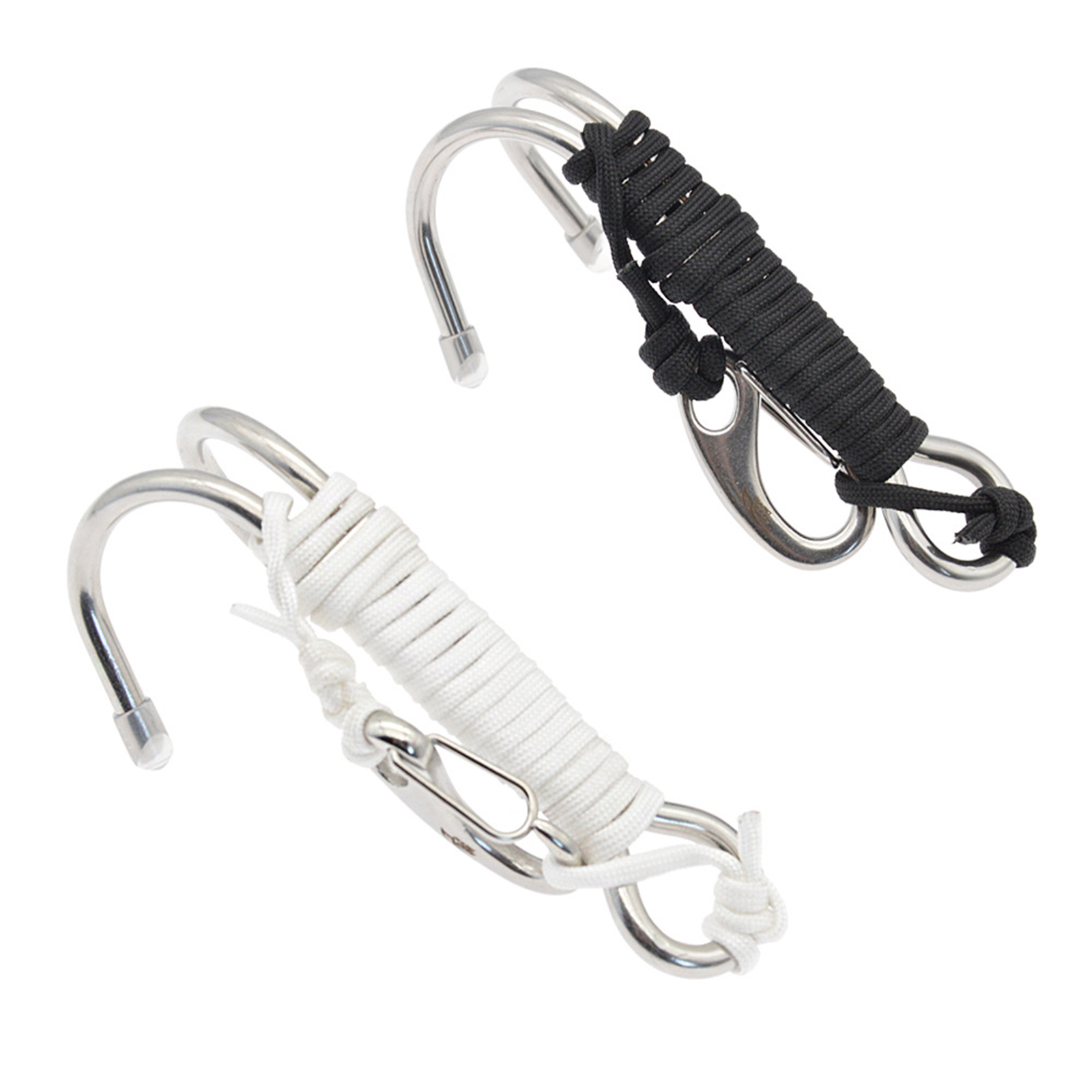  Hook Reef  Hook Spiral Coil Lanyard Double Dual Double Underwater Hook Scuba Diving Reef  Hook For Cave Dive