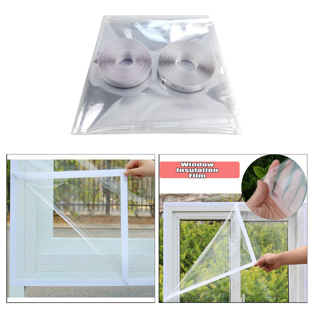 Window Insulation Kit Window Heat Insulation Film Warm Film in Winter  Cuttable Adjustable Transparent Plastic Film For Window FU