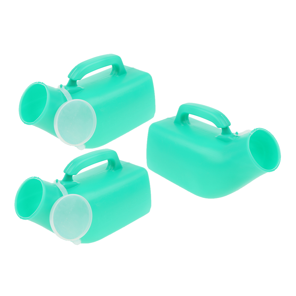 3 Pcs 1000ml Elder Urinal Bottle Chamber Pot Emergency Toilet Pouch W/Lids