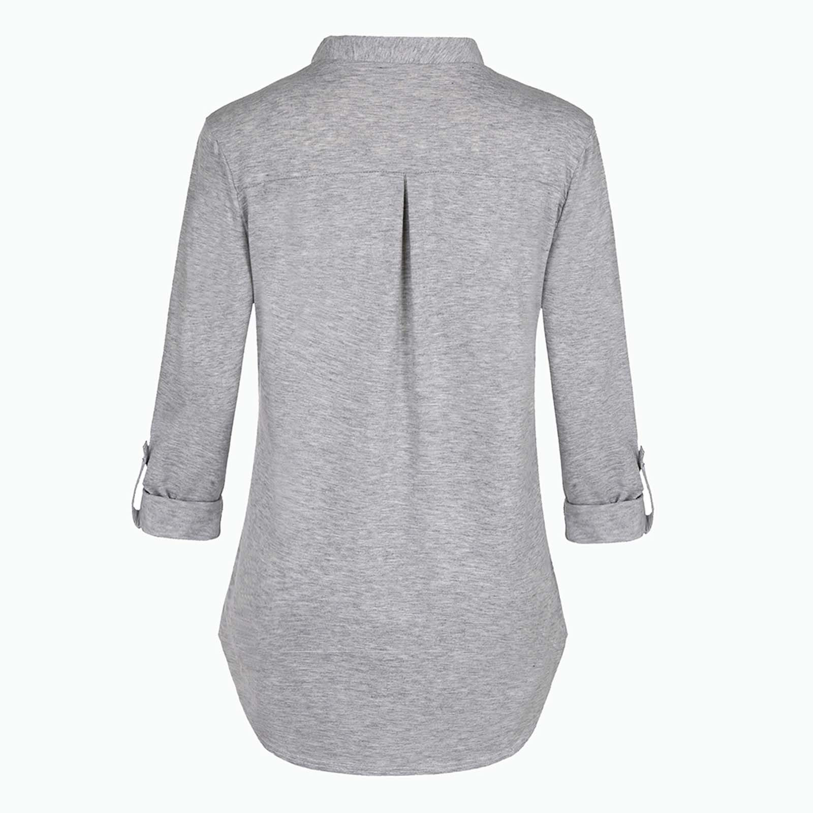 Camisa de Maternidade Roupa de Cor Sólida com Mangas Camiseta para Mulher Nova Compridas Grávida Roupa Amamentadora 25 Nova camisa de maternidade, roupa de cor
