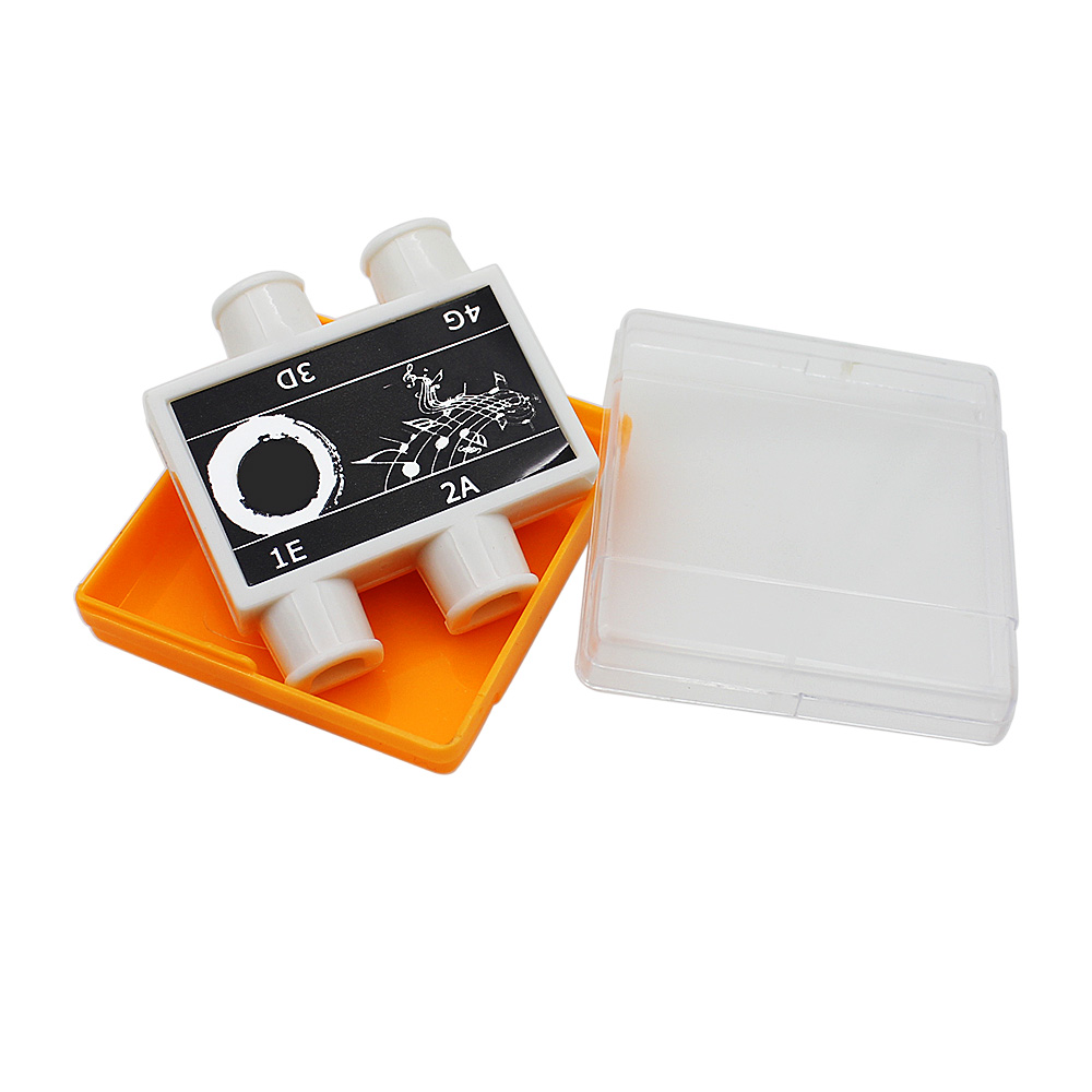 Tooyful Portable Durable 4 Notes Pitch Pipe Box E/A/D/G Tuner for Violin Practicing Accessory White