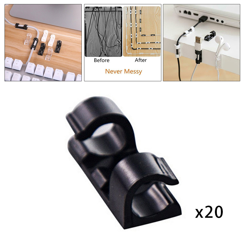 Wire Cable Cord Clips Clamp Organizer Holder Line Finishing Management