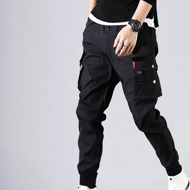 Pantalones bombachos de estilo Hip Hop para hombre, pantalón de chándal  ajustado con múltiples bolsillos, color liso, novedad de otoño, 2021 -  AliExpress