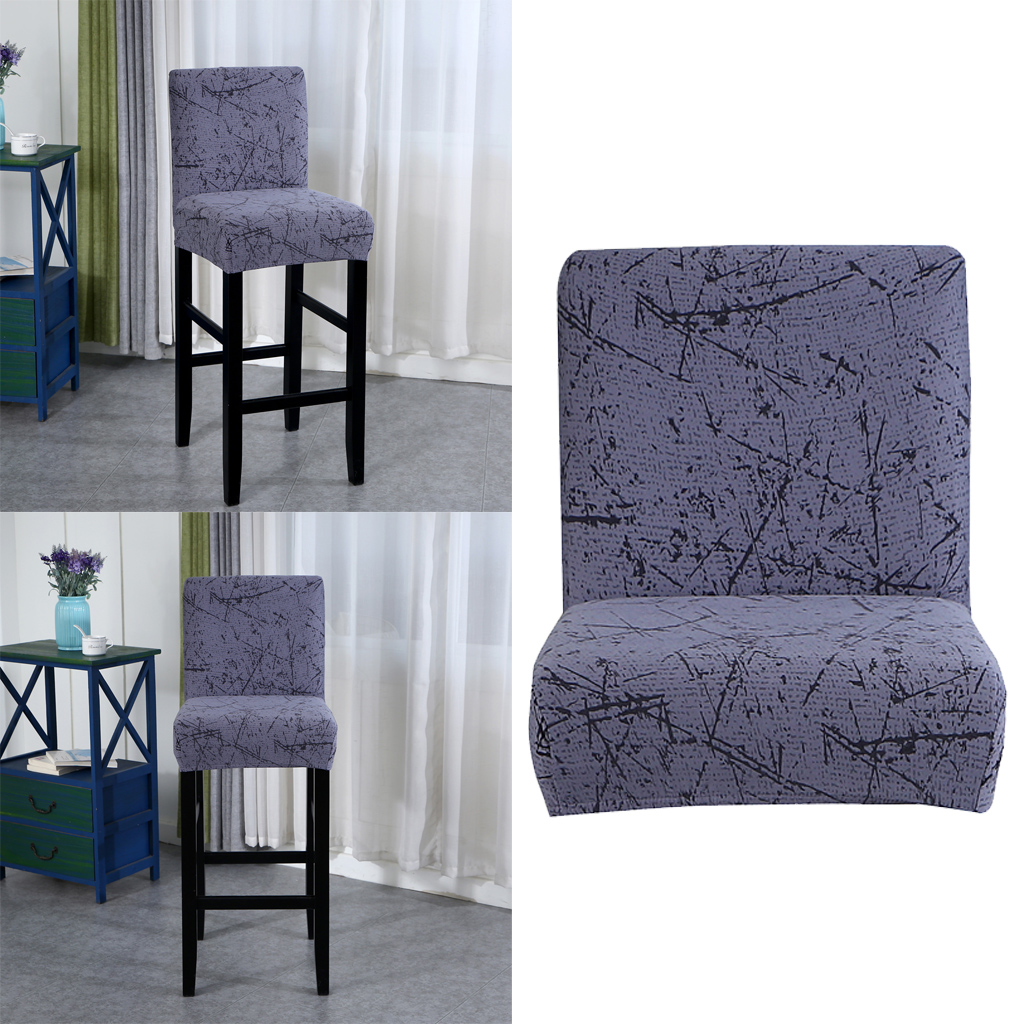 Short Low Back Chair Cover Stretch Slipcovers for Bar Counter Height Stool Decor