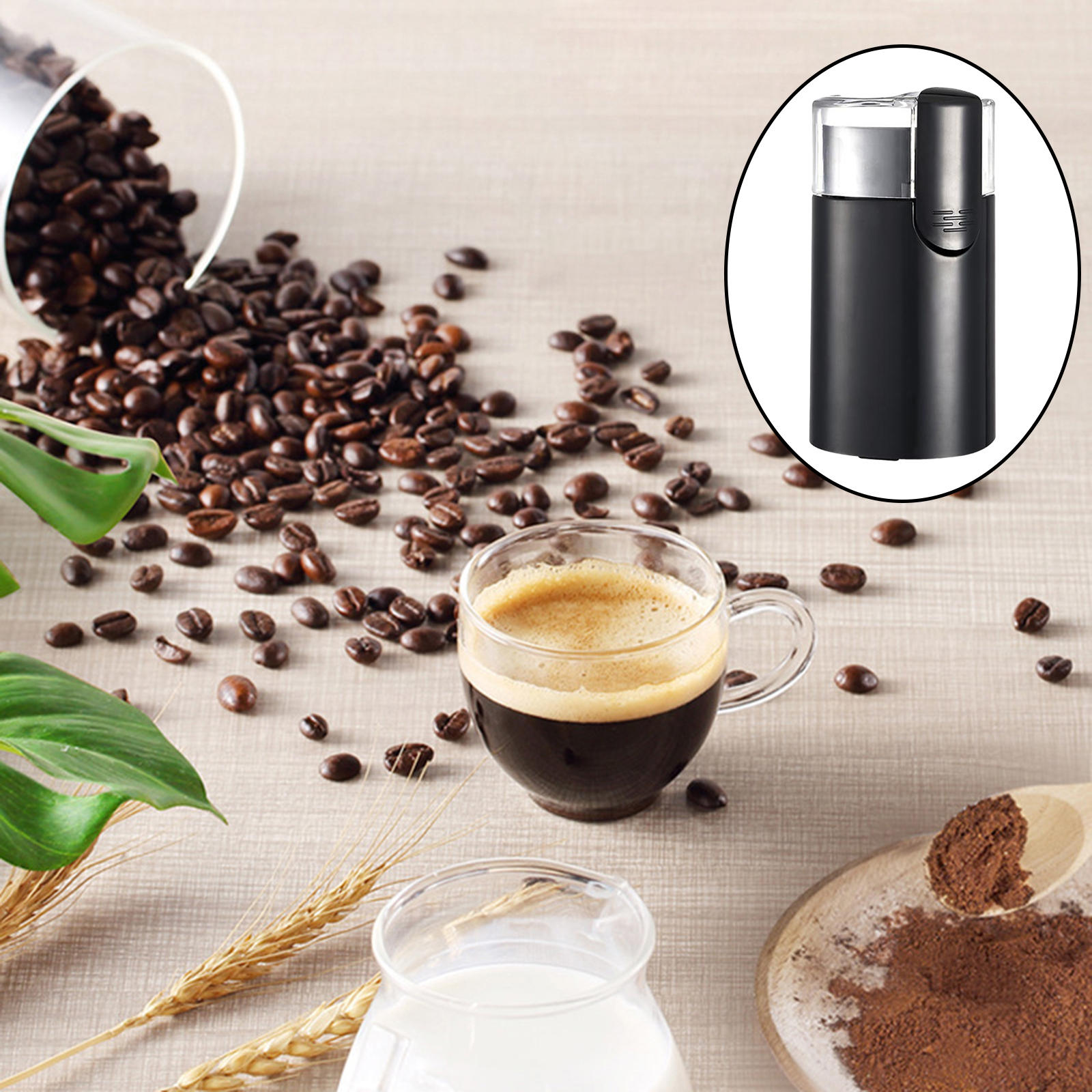 Electric Coffee Bean Grinder Small 150W Spice Grinder for Dry Herb Grains Spices