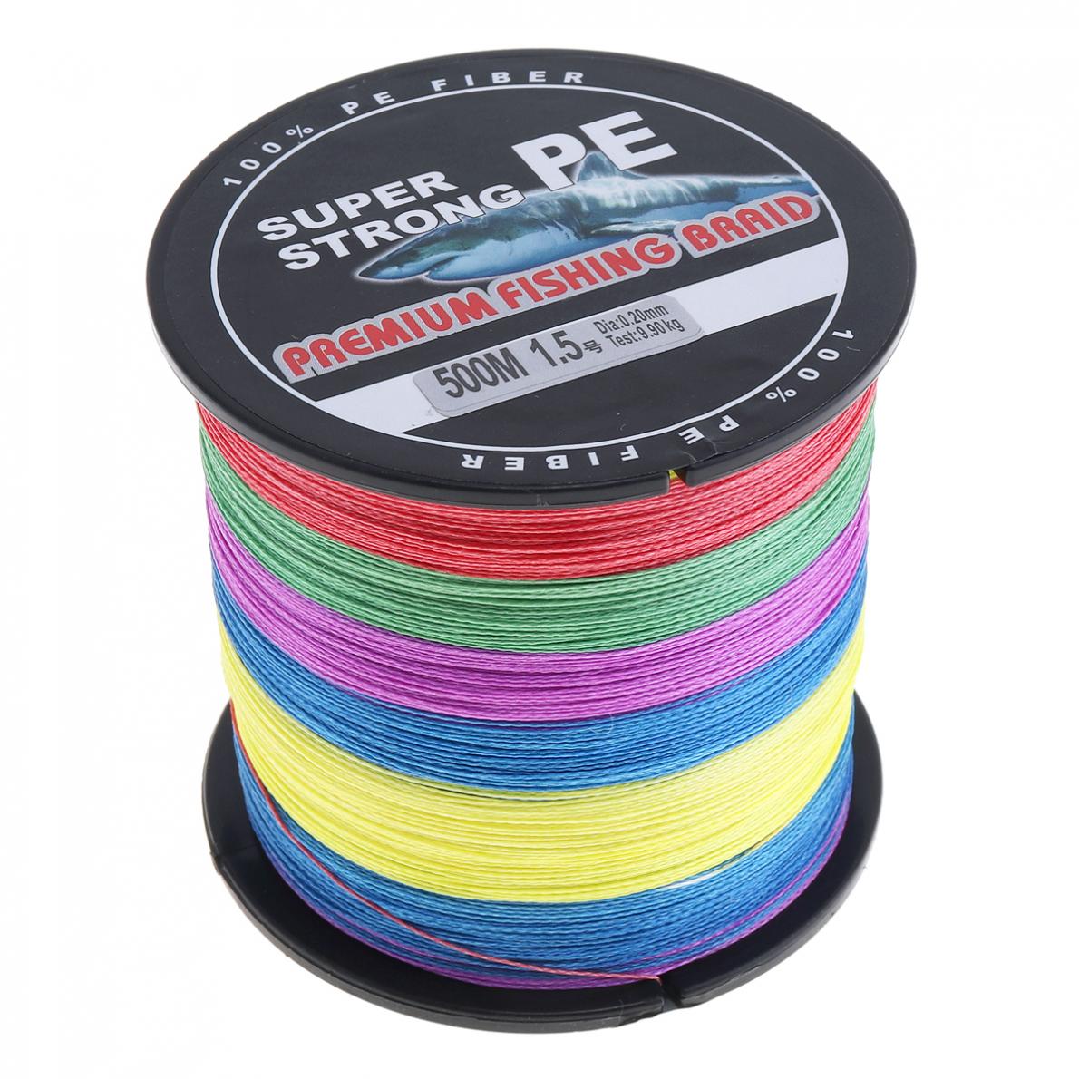 Linha de Pesca Corda de Pesca Multicolorido Super Forte Fios Tece pe Trançado Multifilamento 500m 4 5 Linha de pesca 500m multicolorido super forte