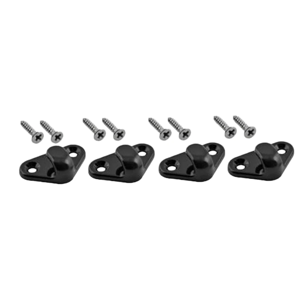 MagiDeal High Quality 4 Pack Black Lashing Hook Bungee Hooks Replacement Kit With Screw for Kayak Canoe Paddle Board DIY