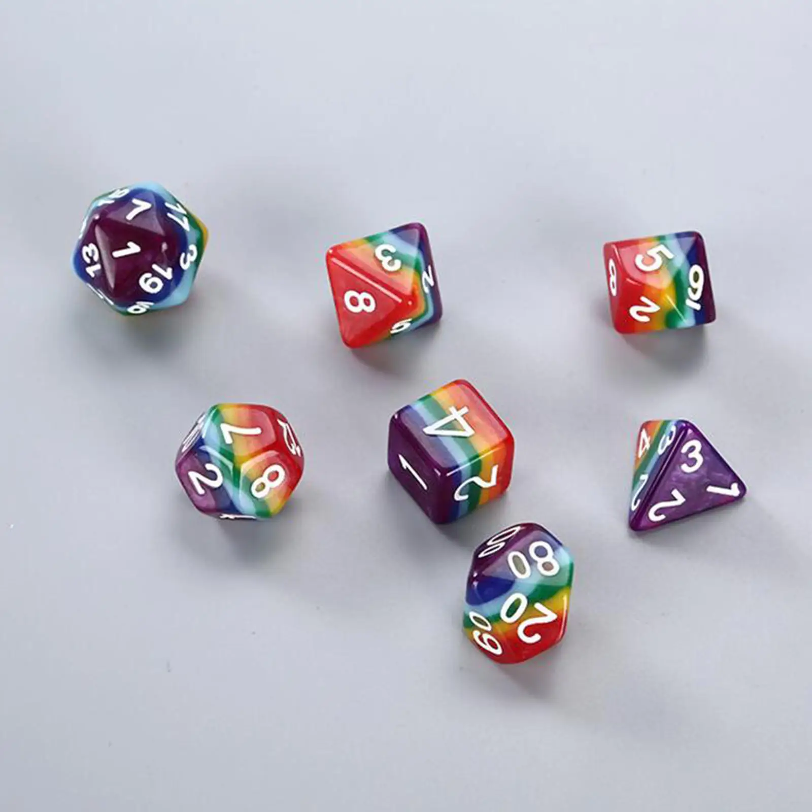 Mini Polyhedral Dice Set 7Pieces Glitter Game Accessories for Dnd Games