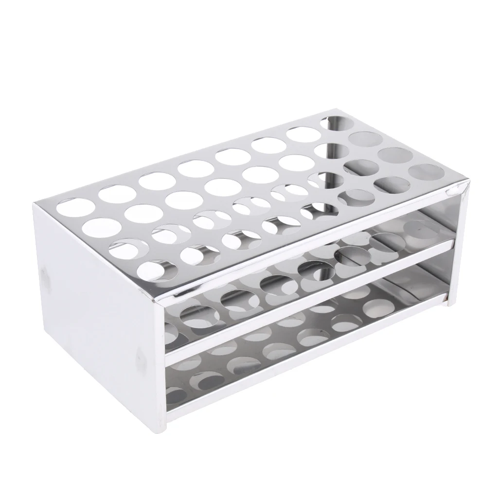 32 Holes Stainless Steel Test Tube Rack Frame Hole Diameter 22mm Anti Acid Laboratory Use Stand Holder