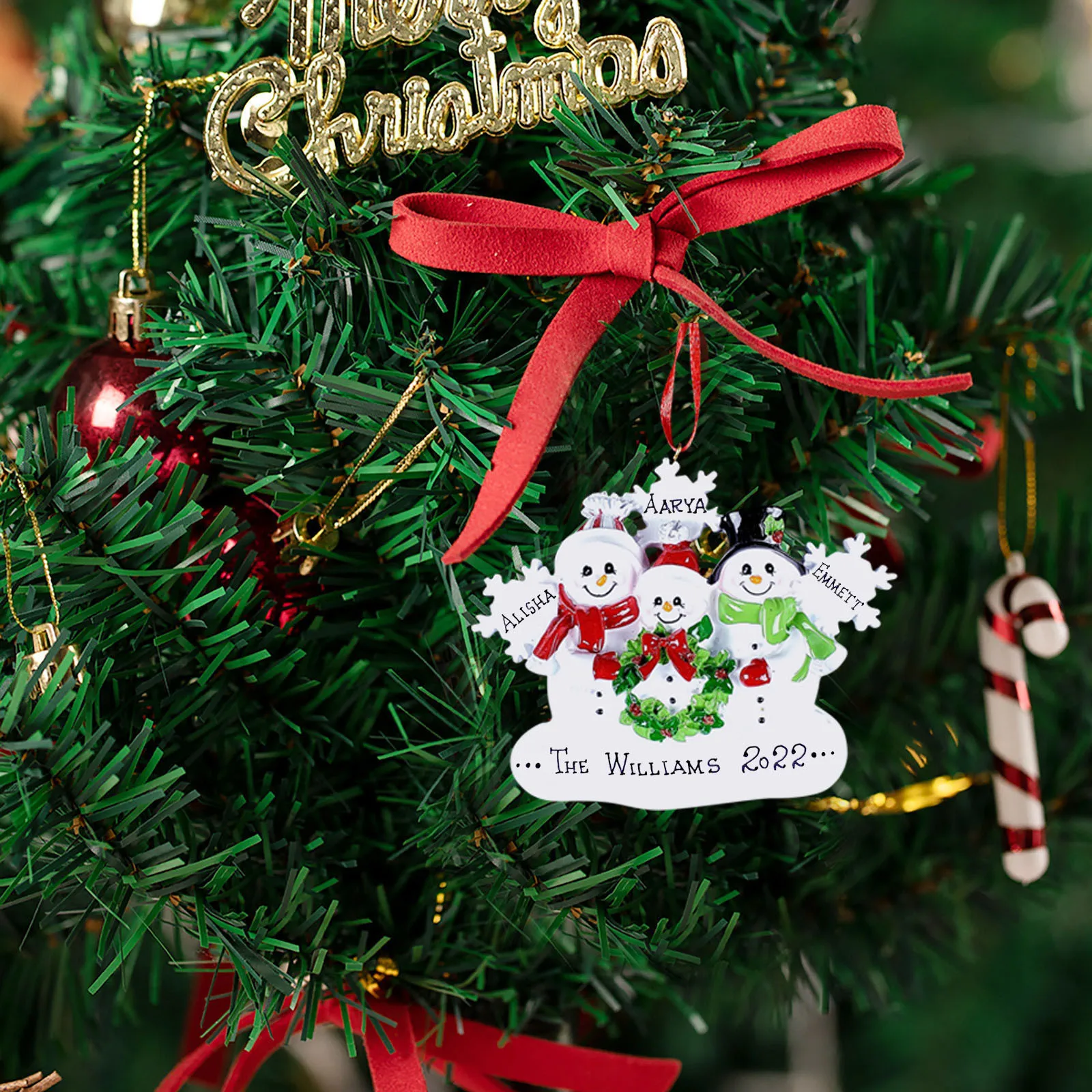 Personalized Christmas Tree Ornaments Family 6 7 8 Holiday Reindeer Ornament 