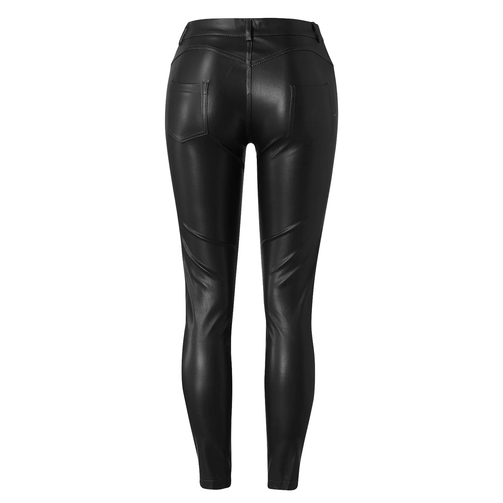 Faux PU Leather Leggings Women Black Stretchy PUsh Up High Waist Pants Waterproof Fitness Skinny Spandex Jeggings Кожаные Штаны seamless leggings