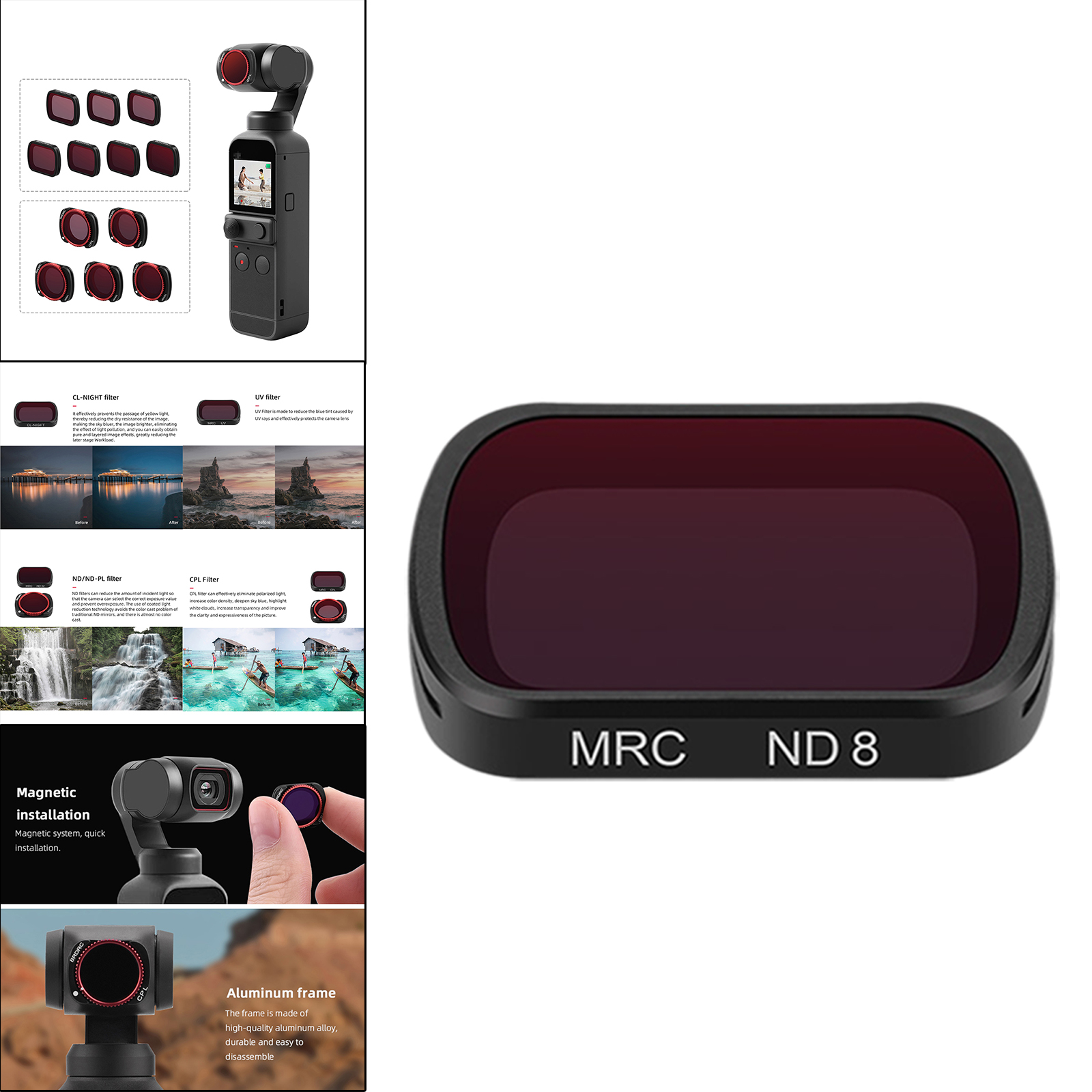 Optical Lens Filter for DJI POCKET 2 Quick Install