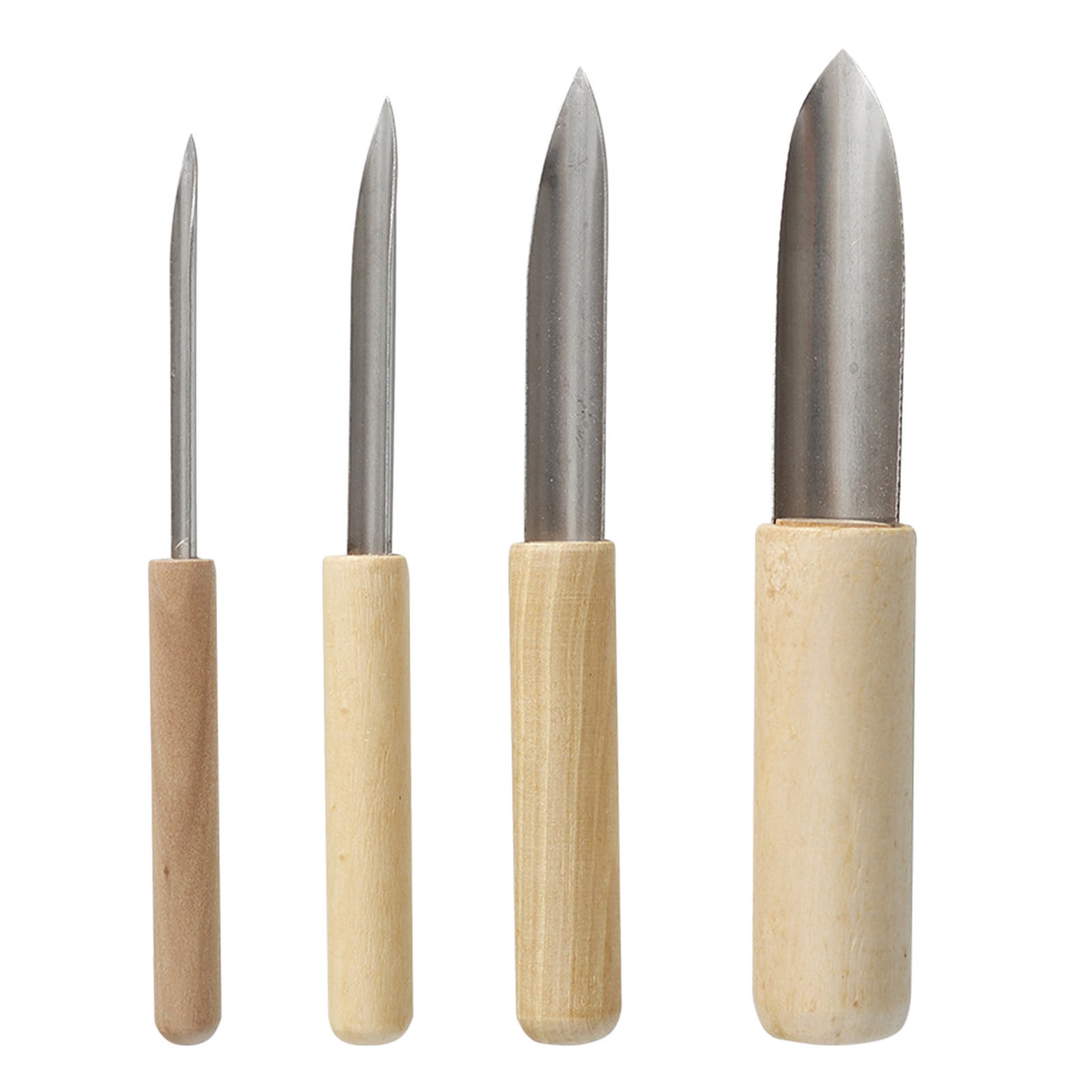 4x Pro Clay Hole Cutters Punch Circle Pottery Clay Sculpture Wooden Drawing Polymer Marking Drilling Student Ceramic Tool