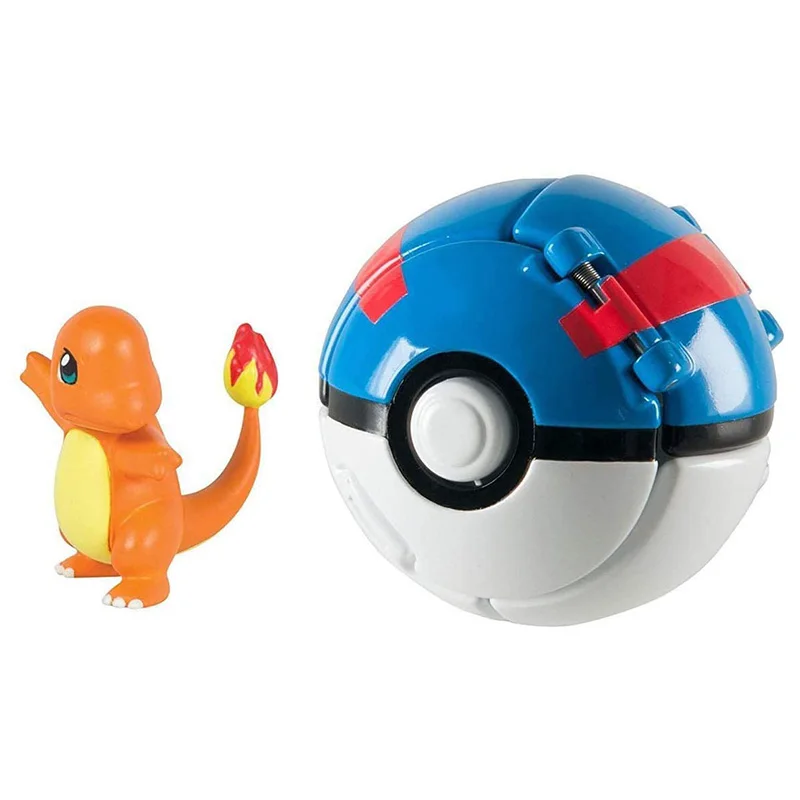 Neue Poke Ball Bounce Pokeball mit Pokemon Figur Spielzeug TOMY Charmande 