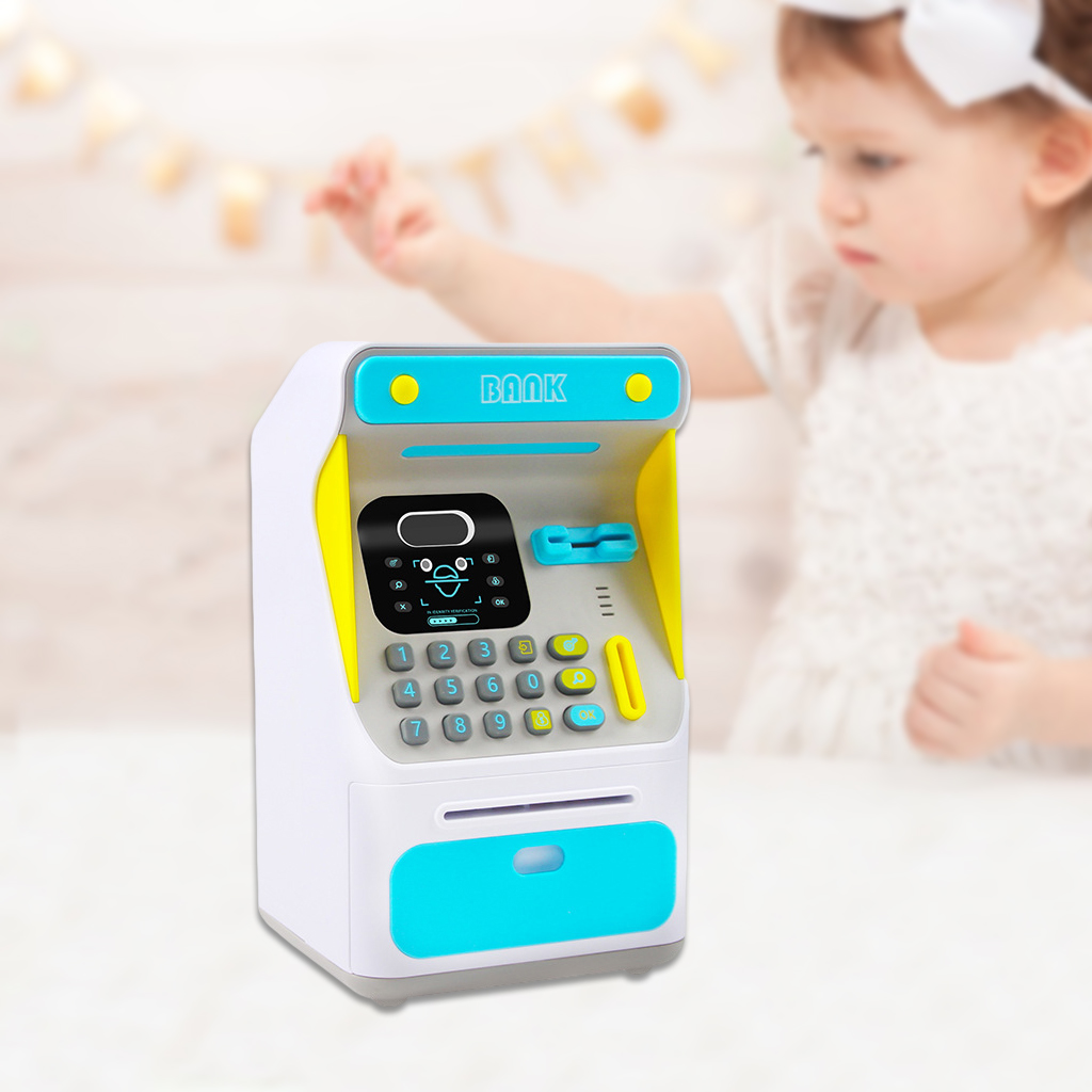 Face Recognition ATM Saving Bank Coin Cash Bank Machine Toy Girls Gift