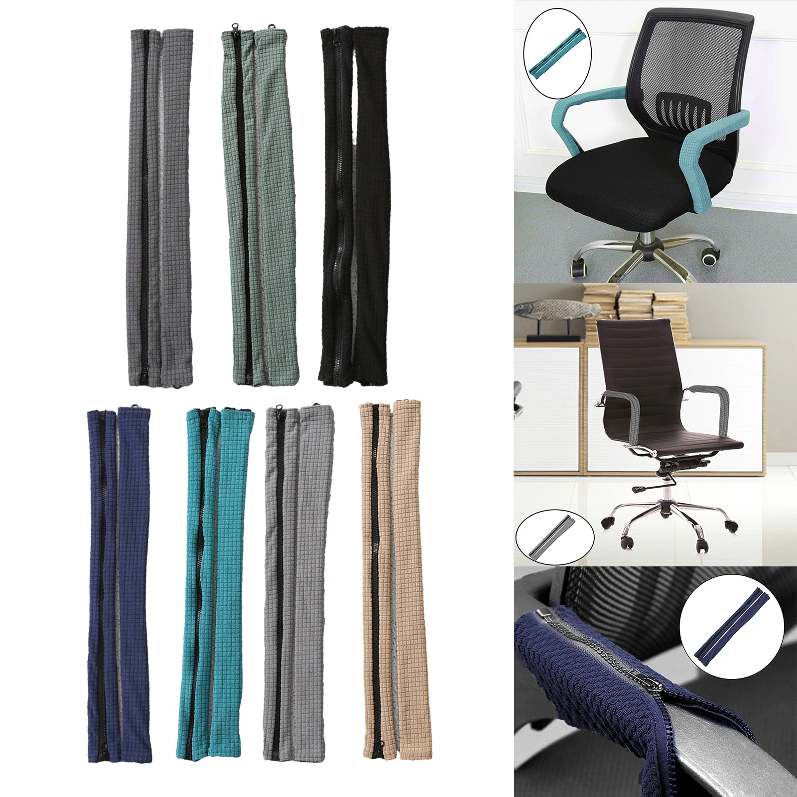 Office Chair Arm Cover Removable Elastic Decoration Anti-Dust Arm Rest Cover Chair Cover for Home Computer Study Office