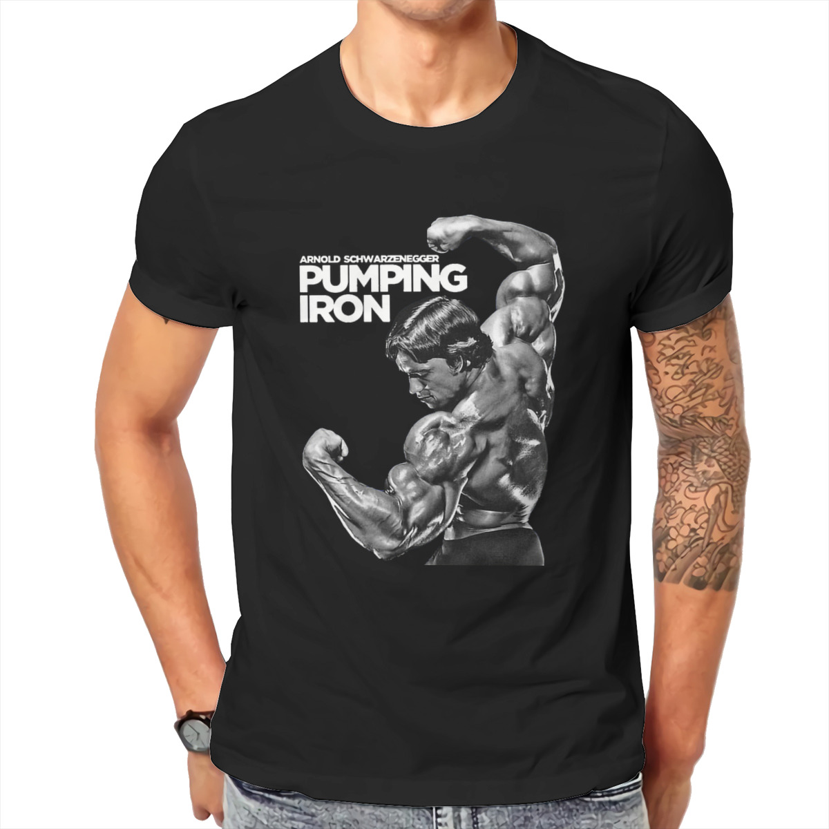 Pumping Iron Harajuku TShirt Arnold 