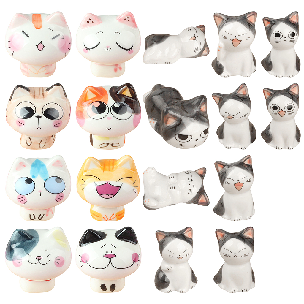 Cute Ornament Cat Pose Figurine Sculpture Statue Home Office Living Room Bedroom Desktop Bookshelf TV Stand Decoration Craft