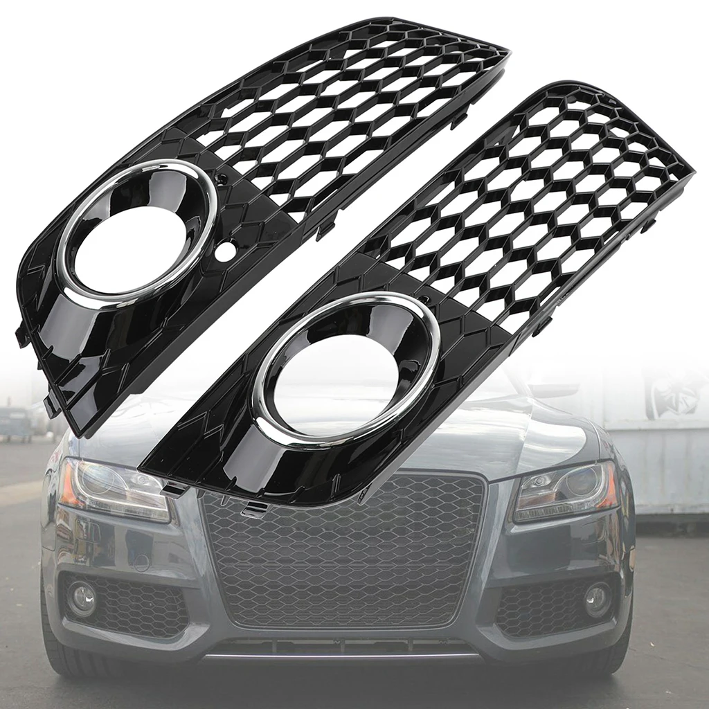 2 Piece Car Fog Light Grille Grill Cover for Audi A4 B8 RS4 09-12 8KD807682