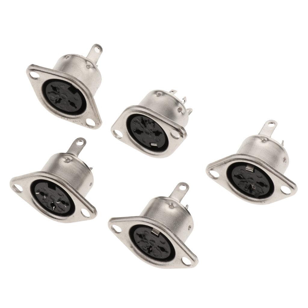 5x DIY PC Keyboard Mouse DIN   Mini Pin Female Plug Audio   Connectors