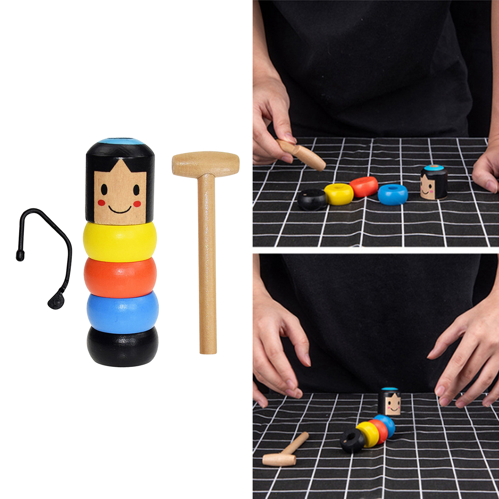 Funny Unbreakable Wood Man Magic Wooden Toy Immortal Kids Gifts Birthday