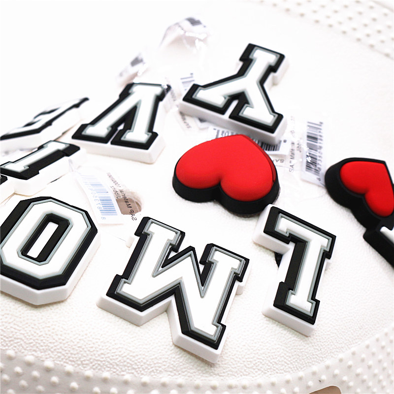 1 Stück Original Alphabet PVC Schuh-Charms Clog-Dekorationen 26 Buchstaben DIY Sandalen-Schnallen Zubehör Passend für Bänder Party Weihnachtsgeschenke – Detail 8