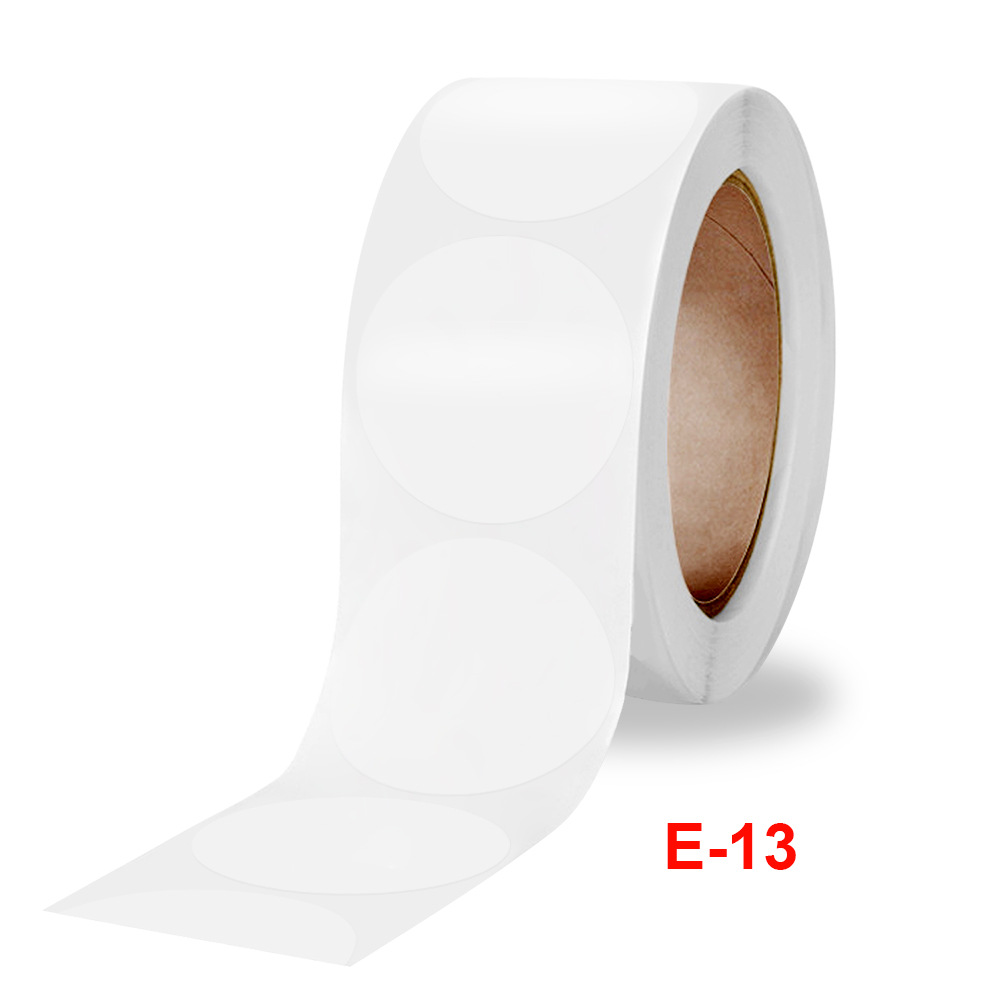 500 Pcs/roll Transparent Etiketten 1-1,5 Zoll Business Paket Dichtung Etiketten Aufkleber Flakes PVC Klebstoff Schreibwaren Versorgung – Detail 4