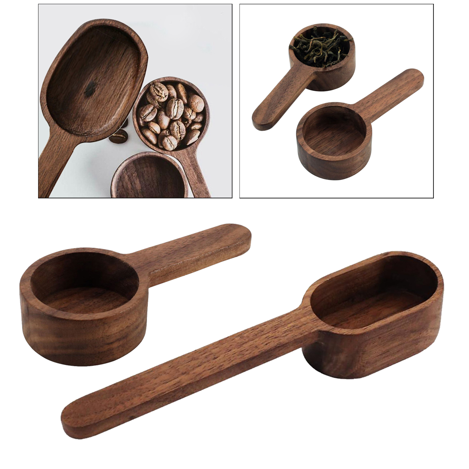 Walnut Wooden Measuring Spoon Scoop Coffee Beans Kitchen Home Baking Tool Measuring Tools For Kitchen