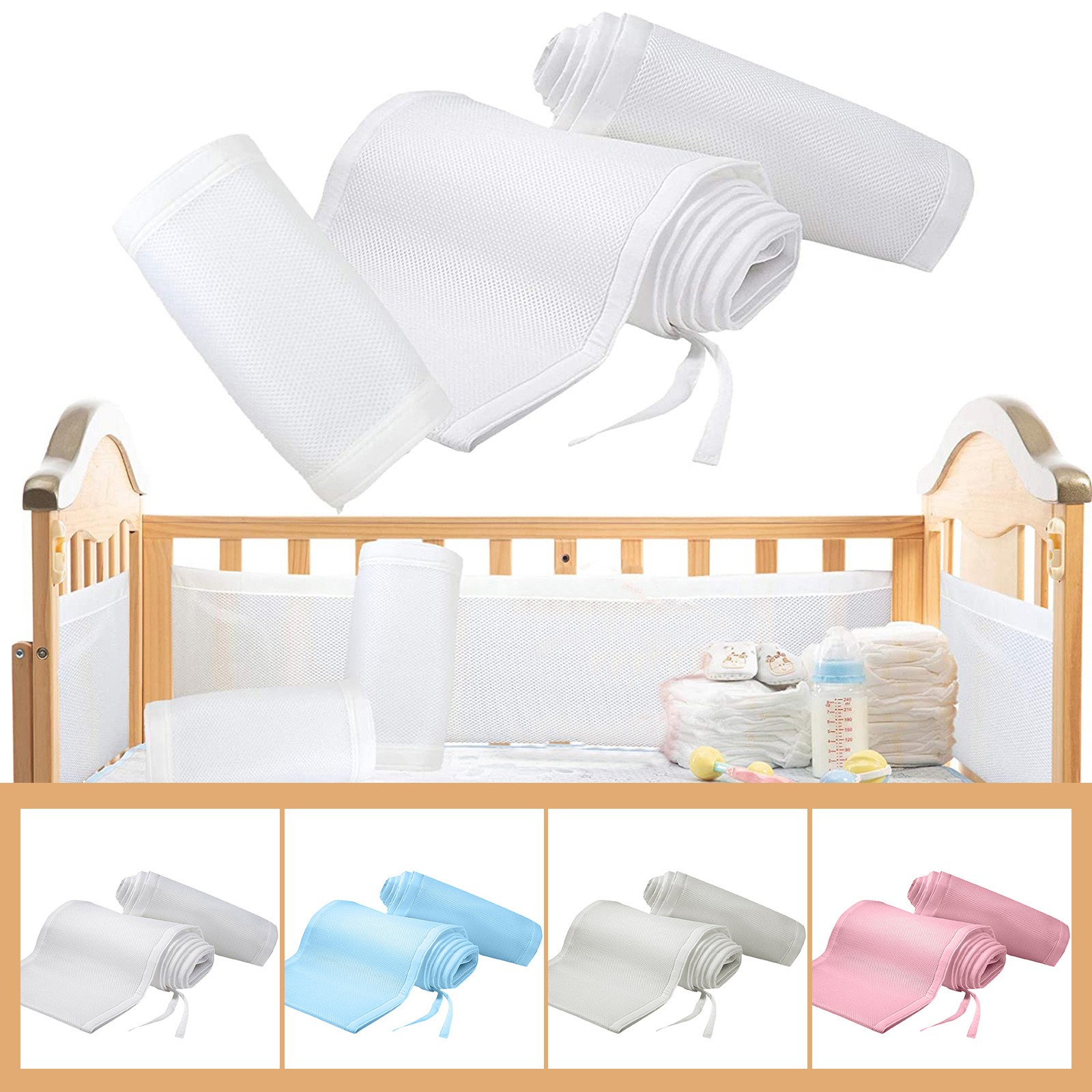 padded mesh crib bumper