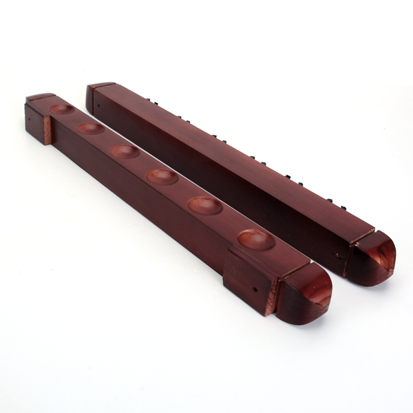 Roman 6 Cues Stick Holder Wall Mount Snooker Pool Billiard Rack Organizer