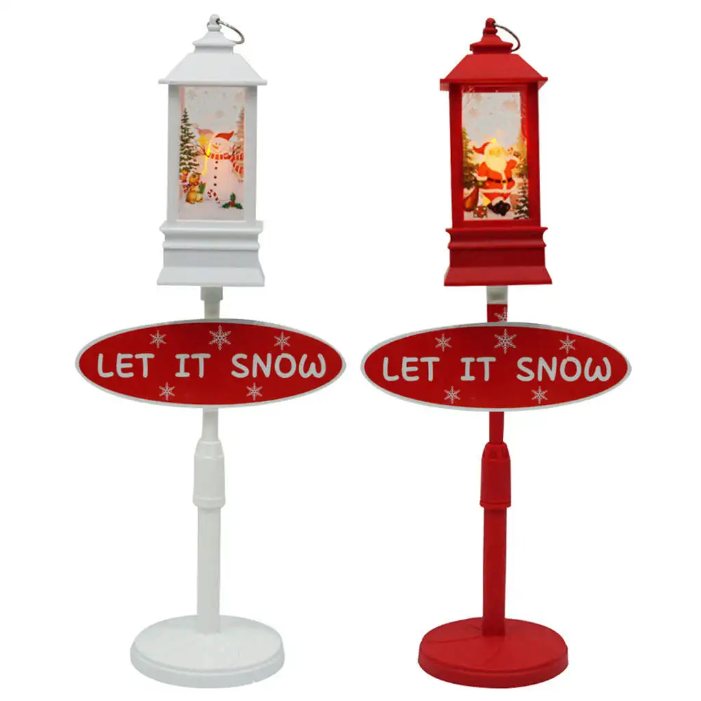 Christmas Street Lamp LED Display Figurines Figurine Miniature Street Lamp for Christmas