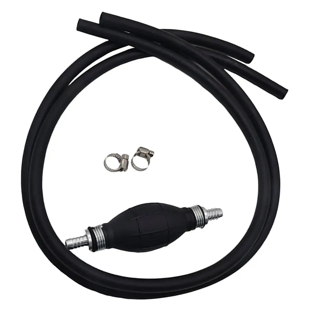 Black Outboard Engine One-way Valve Manual Pump Fuel Pipe Marine Accessories