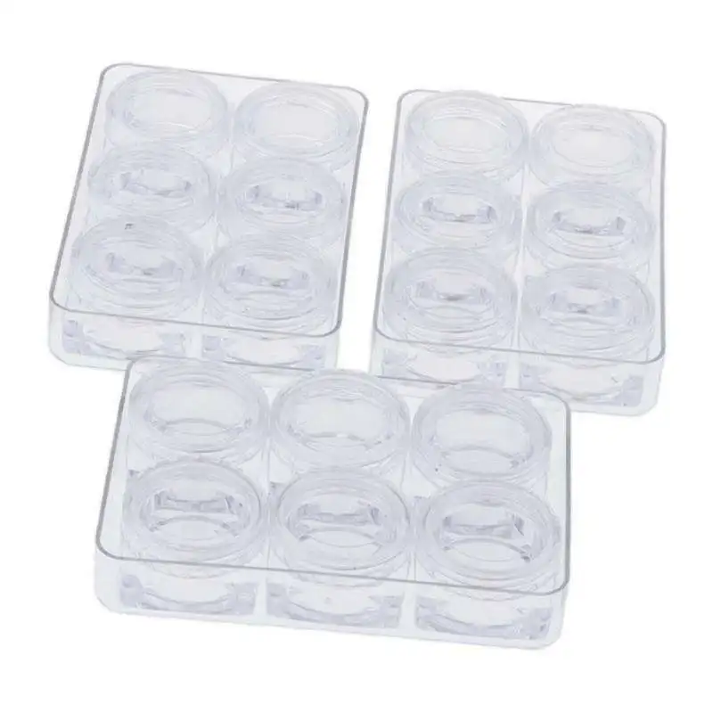 3 Pieces 6 Grids Storage Box Bead Pin Nail Tips Pill Container Craft Tool