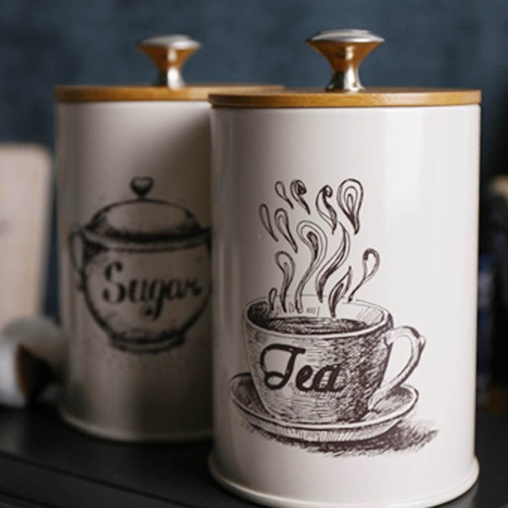 Set Of 3 Metal Food Storage Tin Canister/Jar/kitchen Containers/Home Gift