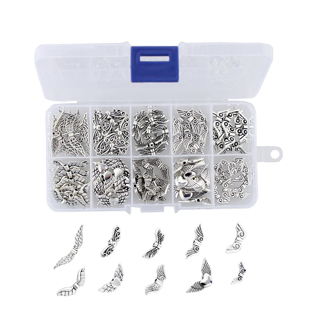 100pcs Tibetan Wing Spacer Bead Spacer Beads Antique Silver in 10
