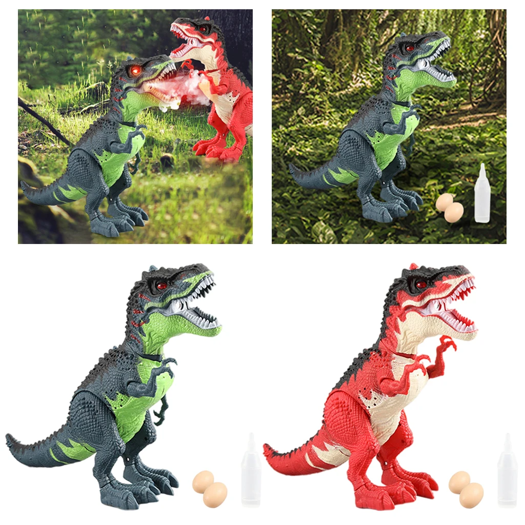 ABS Electric Dinosaur Toys Egg Laying with Lights/Music Attractive Spray Battery Powered Tyrannosaurus for Child Boys Children