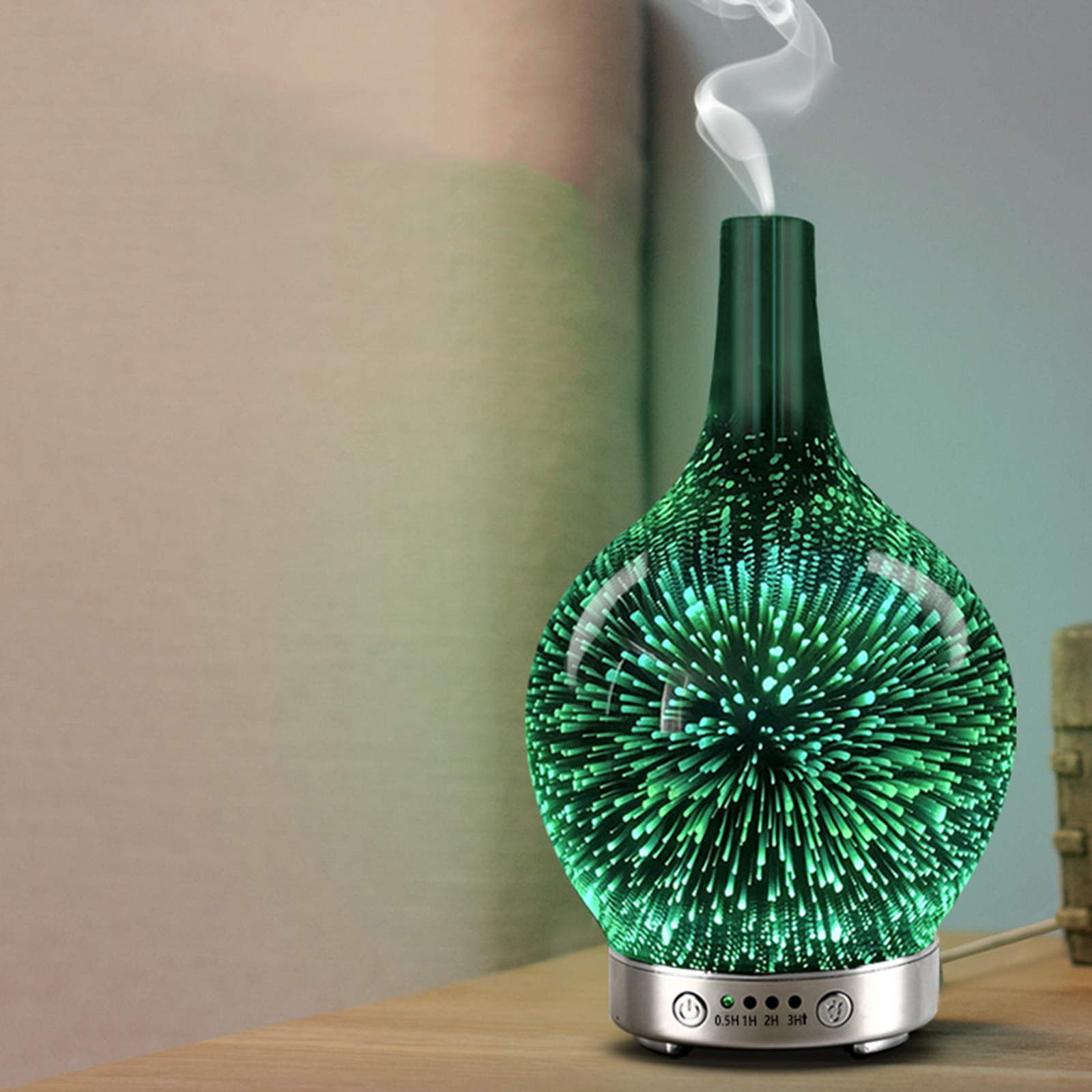 3D 100ml Essential Oil Diffuser Humidifier LED Night Light Timer Setting SPA