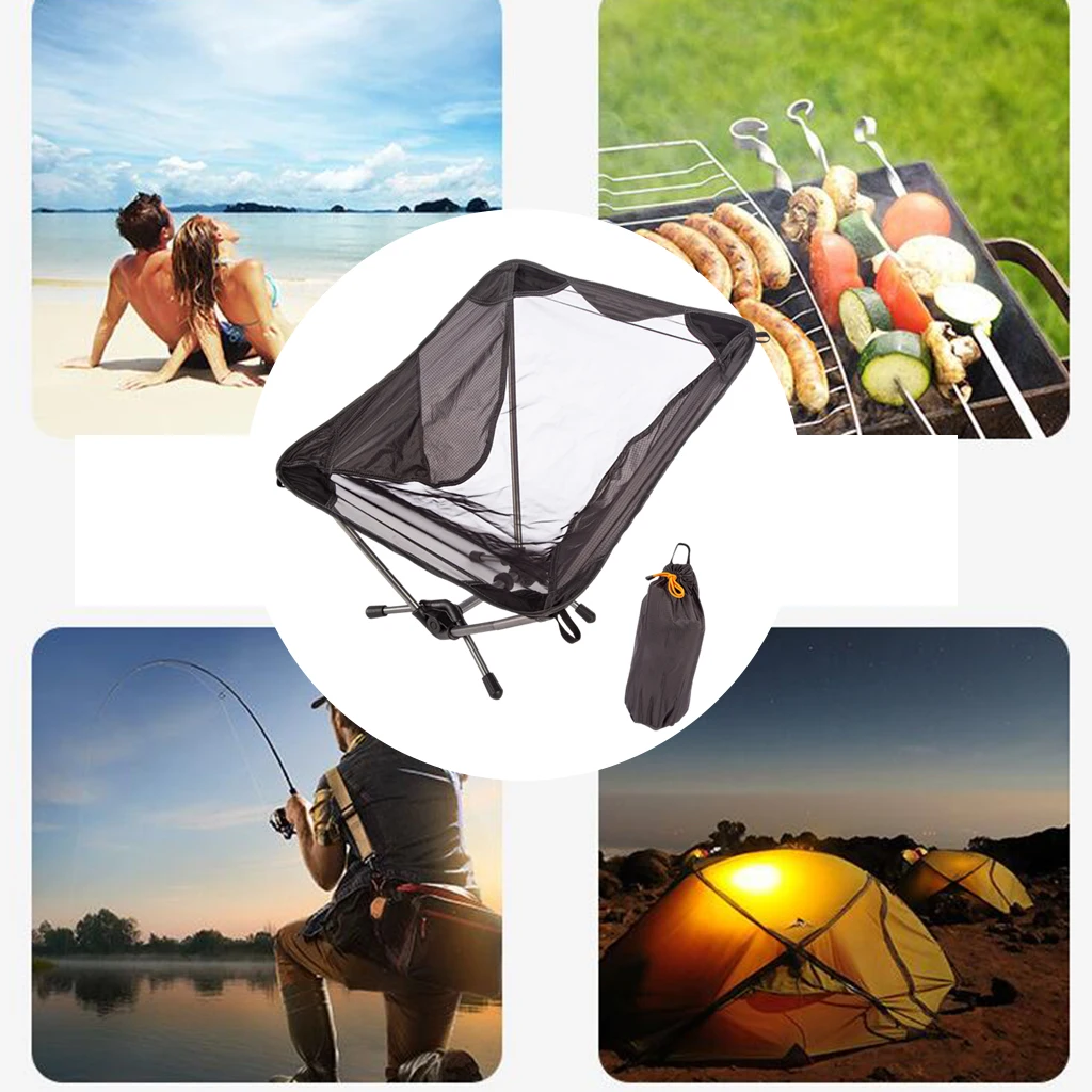 Travel Ultralight Folding Chair High Load Outdoor Camping Chair Portable Beach Hiking Picnic Seat Fishing Tools Chair