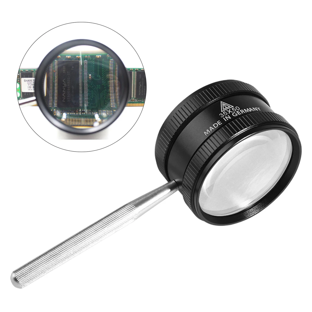 5``Handheld Magnifying Glass High Power 35X Magnifier for Coins Book Jewelry